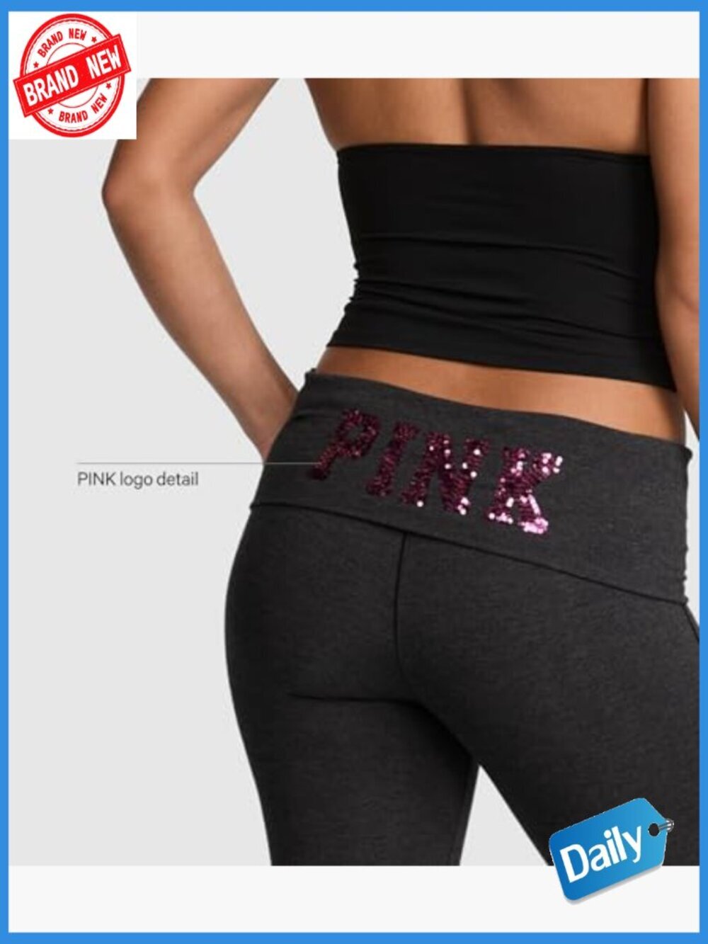 Cotton Foldover Flare Leggings - Mid Rise - Lightweight All-Day Cotton - Picture 4 of 6